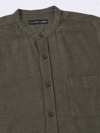 Men's Olive 100% Cotton Regular Fit Shirt