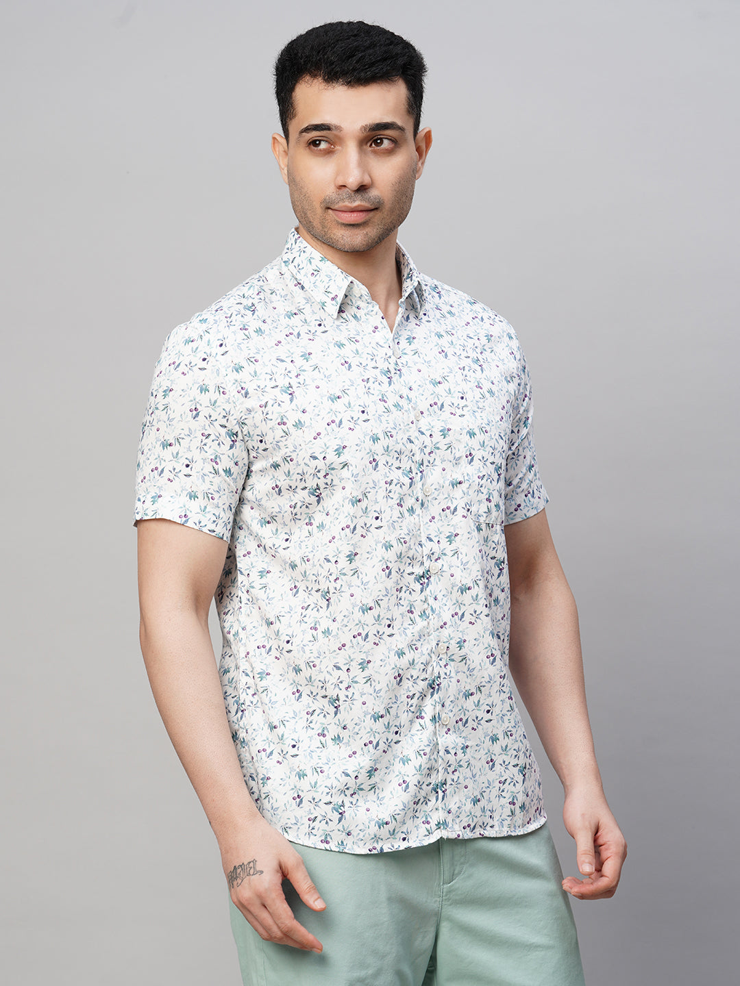 Men's Cotton Blue Regular Fit Shirt