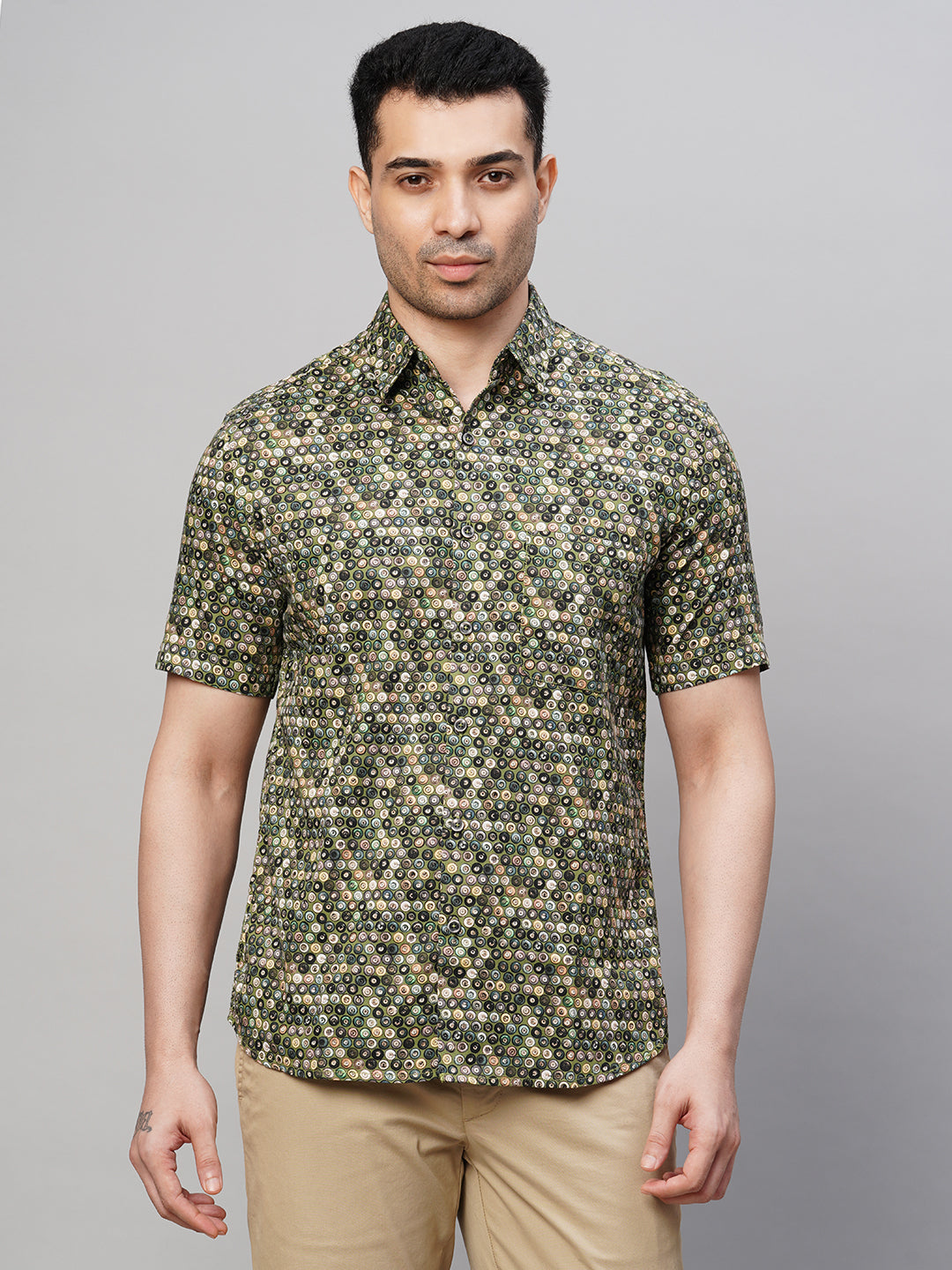 Men's Cotton Green Regular Fit Shirt