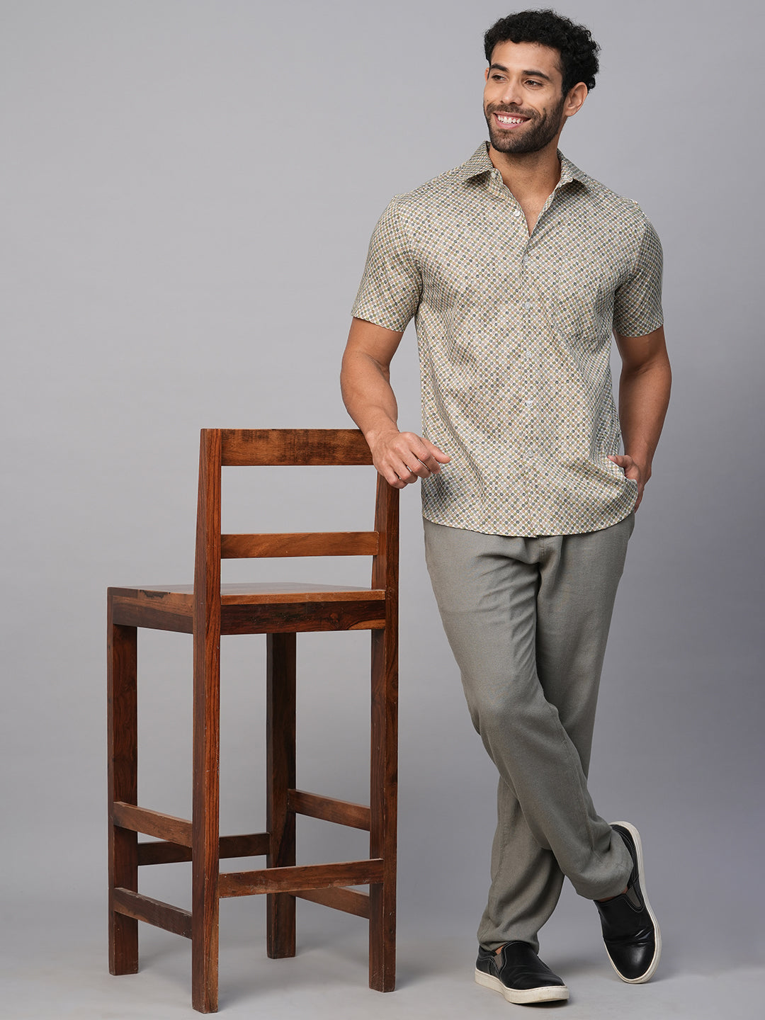 Men's Cotton Natural Regular Fit Shirt