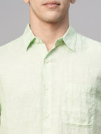 Men's Mint 100% Linen Regular Fit Shirt