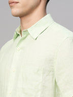 Men's Mint 100% Linen Regular Fit Shirt