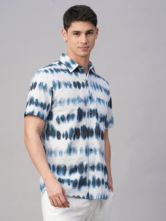 Men’s Cotton Regular Fit Shirt White Navy