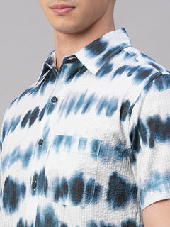 Men’s Cotton Regular Fit Shirt White Navy
