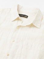 Men's Offwhite 100% Linen Regular Fit Shirt