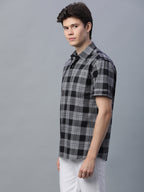 Men's Black 100% Cotton Regular Fit Shirt