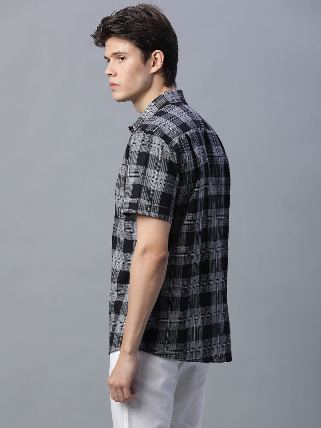 Men's Black 100% Cotton Regular Fit Shirt