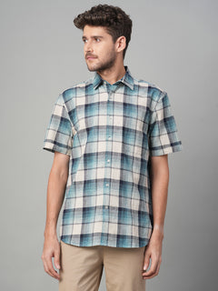 Men's Cotton Linen Regular Fit Stripe Shirt Natural