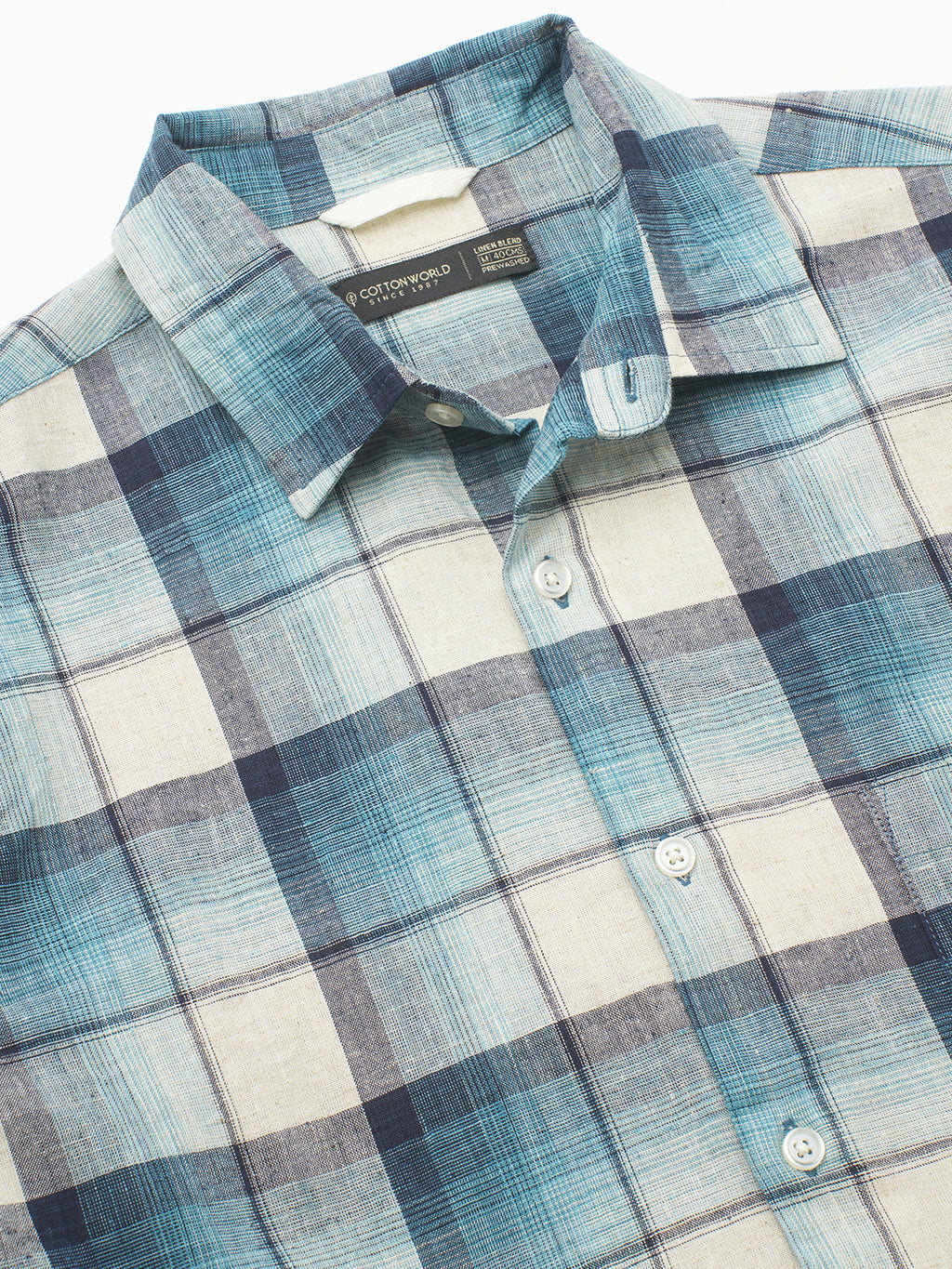 Men's Natural Cotton Linen Regular Fit Shirt