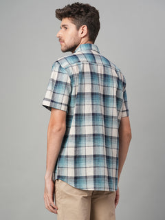 Men's Cotton Linen Regular Fit Stripe Shirt Natural
