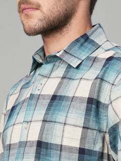 Men's Cotton Linen Regular Fit Stripe Shirt Natural