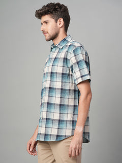 Men's Cotton Linen Regular Fit Stripe Shirt Natural