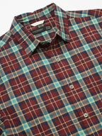 Men's Red Cotton Linen Regular Fit Shirt