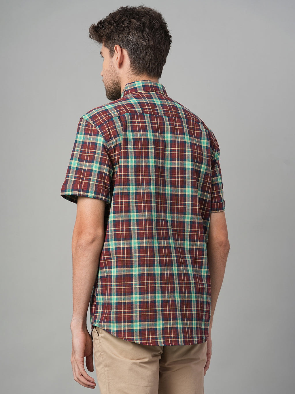 Men's Red Cotton Linen Regular Fit Shirt