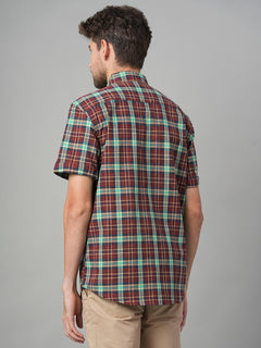 Men’s Cotton Linen Regular Fit Shirt Red