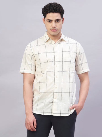 Men's Natural 100% Cotton Regular Fit Shirt