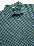 Men's Green Cotton Lycra Regular Fit Shirt