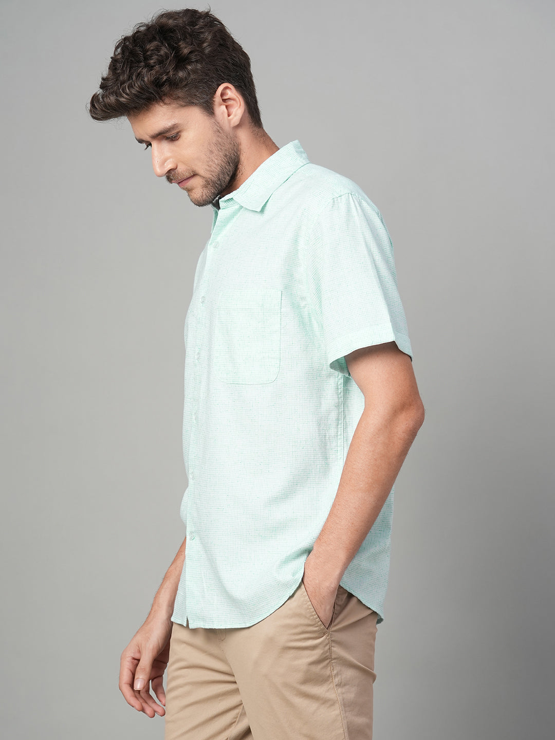 Men's Mint Cotton Excel Regular Fit Shirt