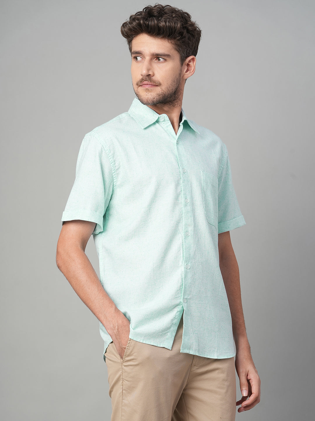 Men's Mint Cotton Excel Regular Fit Shirt