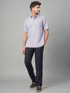 Men's Navy Cotton Excel Regular Fit Shirt