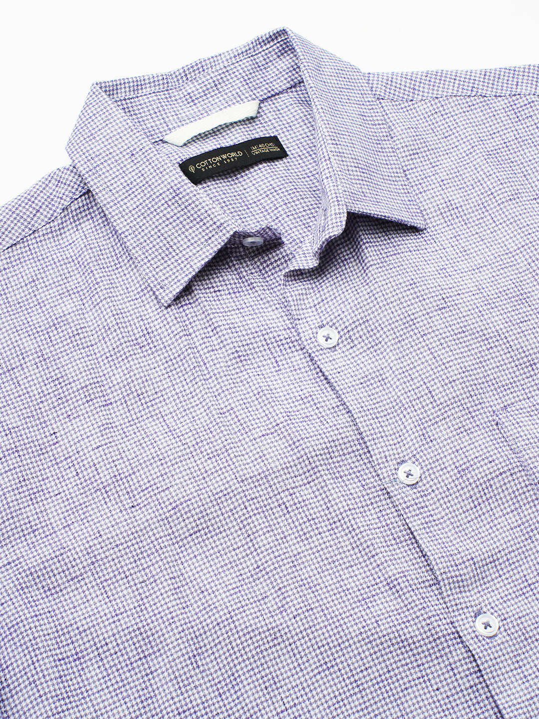Men's Navy Cotton Excel Regular Fit Shirt