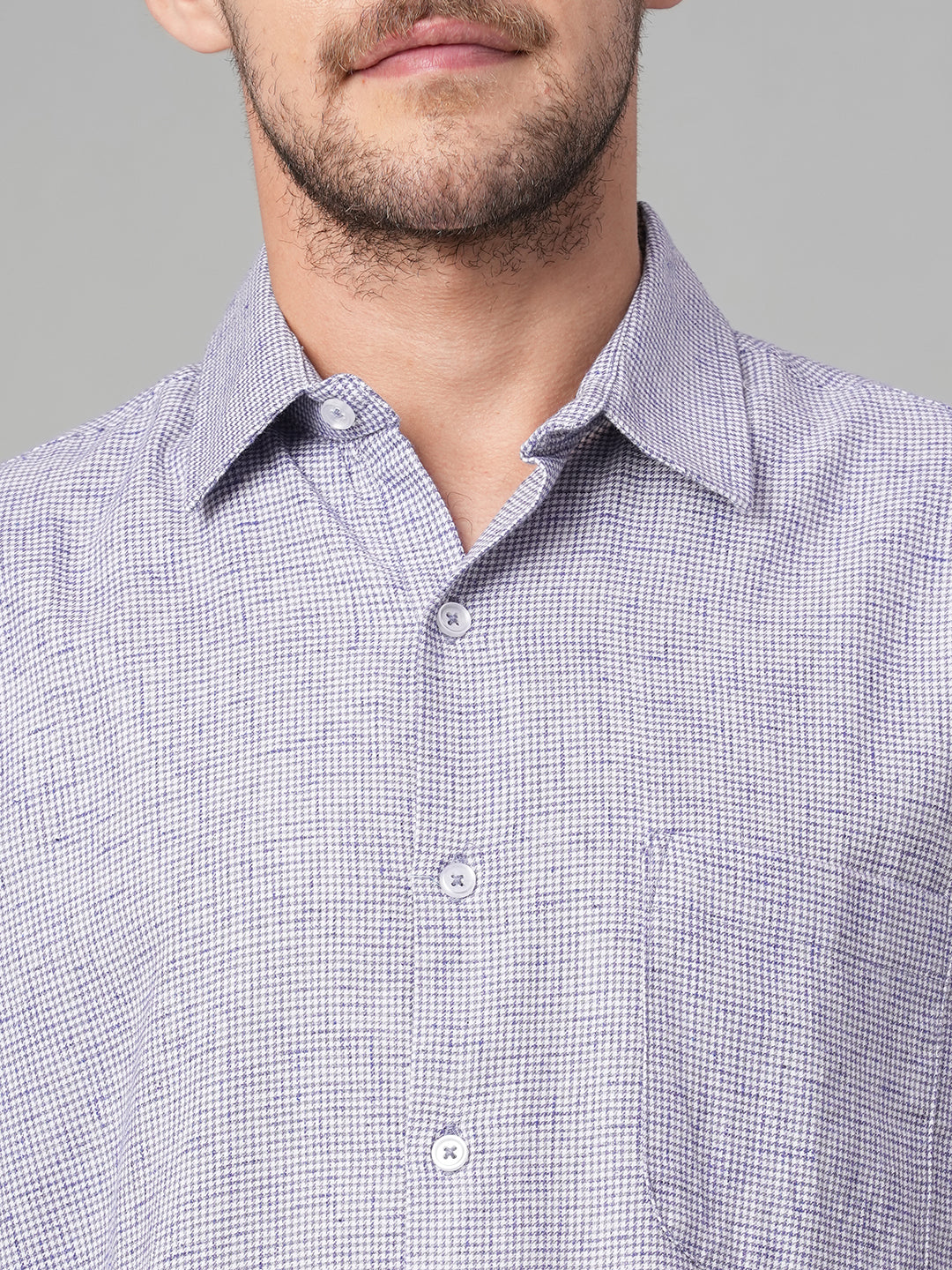 Men's Navy Cotton Excel Regular Fit Shirt