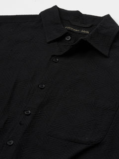 Men’s Cotton Regular Fit Short Sleeve Shirt Black