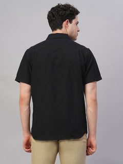 Men’s Cotton Regular Fit Short Sleeve Shirt Black