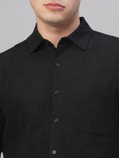 Men’s Cotton Regular Fit Short Sleeve Shirt Black