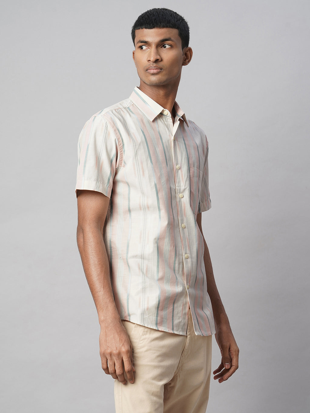 Men's Natural 100% Cotton Regular Fit Shirt