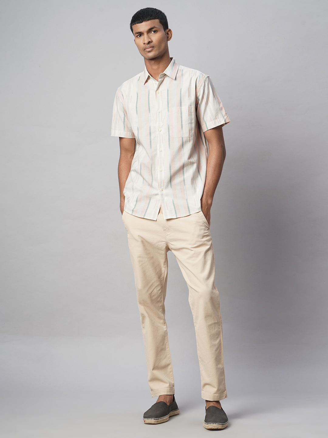 Men's Natural 100% Cotton Regular Fit Shirt