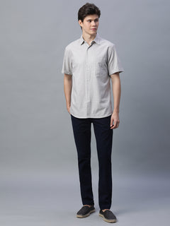 Men's 100% Cotton Micro Check Shirt Green