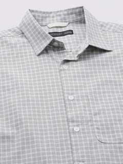 Men's 100% Cotton Micro Check Shirt Green