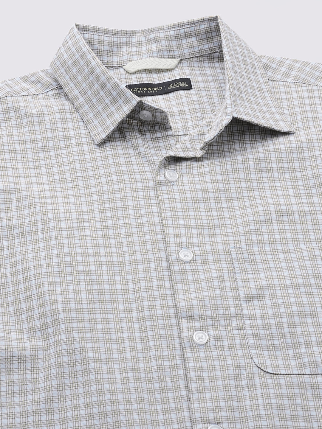 Men's Green 100% Cotton Regular Fit Shirt