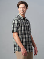 Men's Black 100% Cotton Regular Fit Shirt