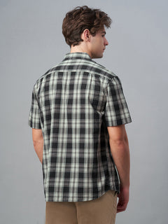 Men’s Cotton Regular Fit Short Sleeve Pocket Shirt Black