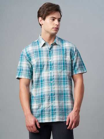 Men's Green 100% Cotton Regular Fit Shirt