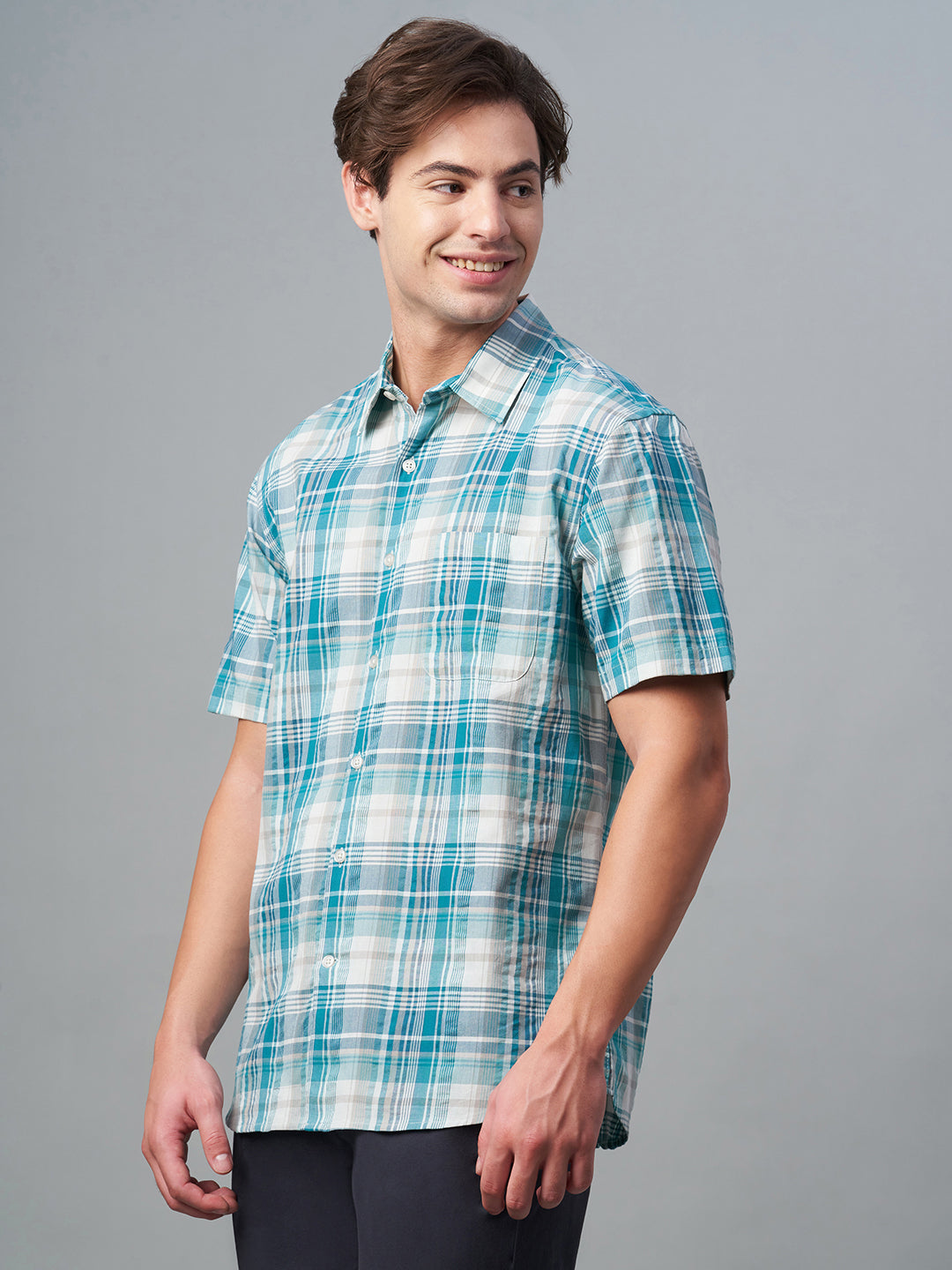 Men's Green 100% Cotton Regular Fit Shirt