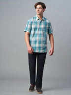 Men's Green 100% Cotton Regular Fit Shirt