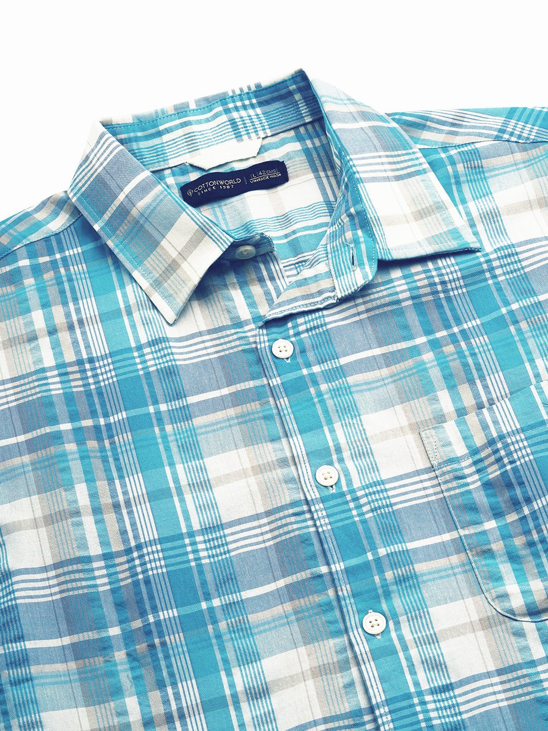 Men's Green 100% Cotton Regular Fit Shirt