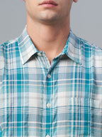 Men's Green 100% Cotton Regular Fit Shirt
