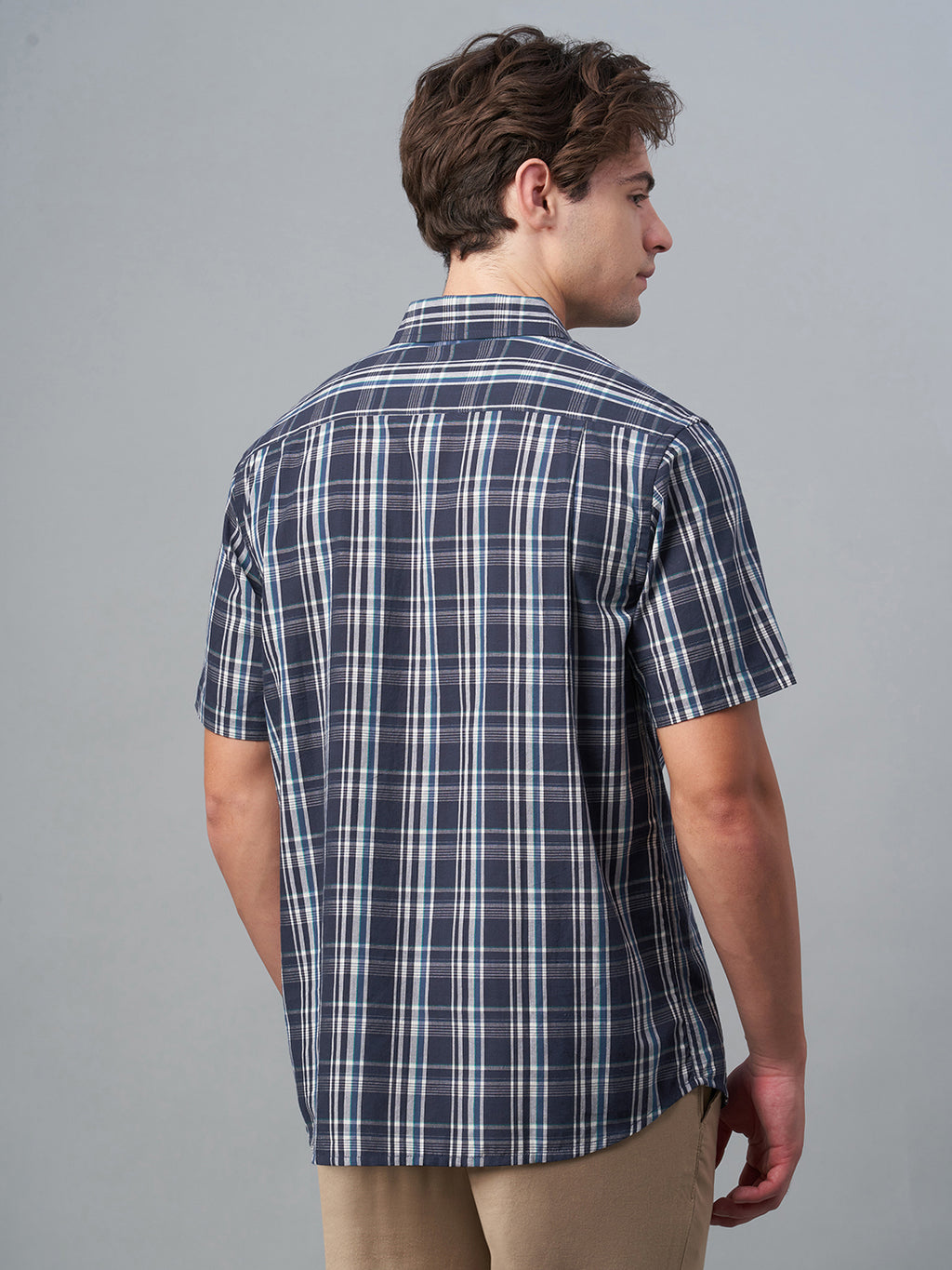 Men's Navy 100% Cotton Regular Fit Shirt