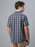 Men's Navy 100% Cotton Regular Fit Shirt