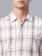 Men's White 100% Cotton Regular Fit Shirt