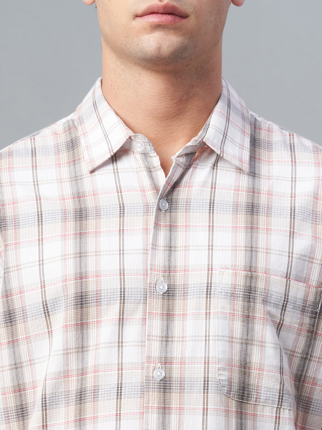 Men's White 100% Cotton Regular Fit Shirt