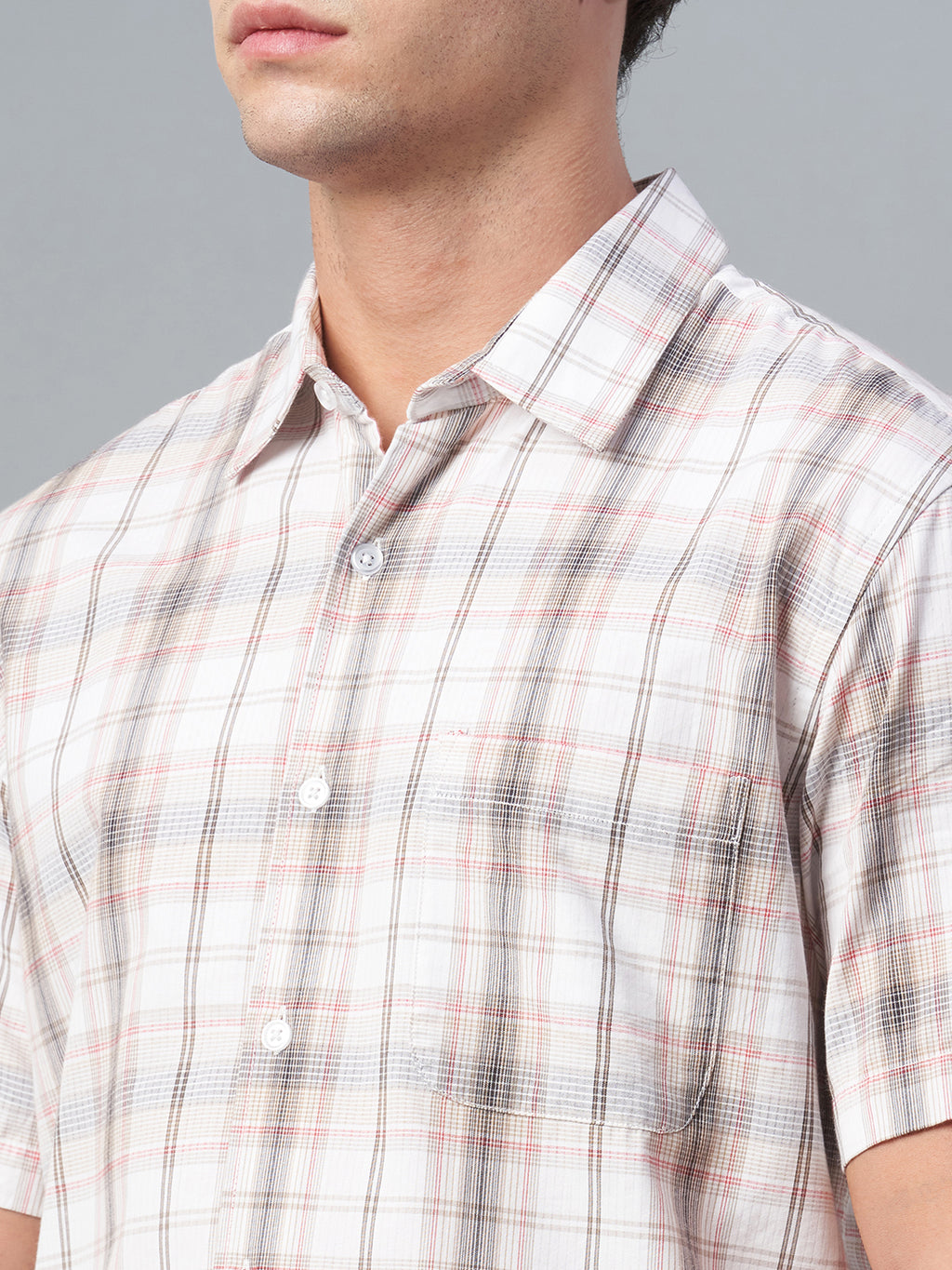 Men's White 100% Cotton Regular Fit Shirt