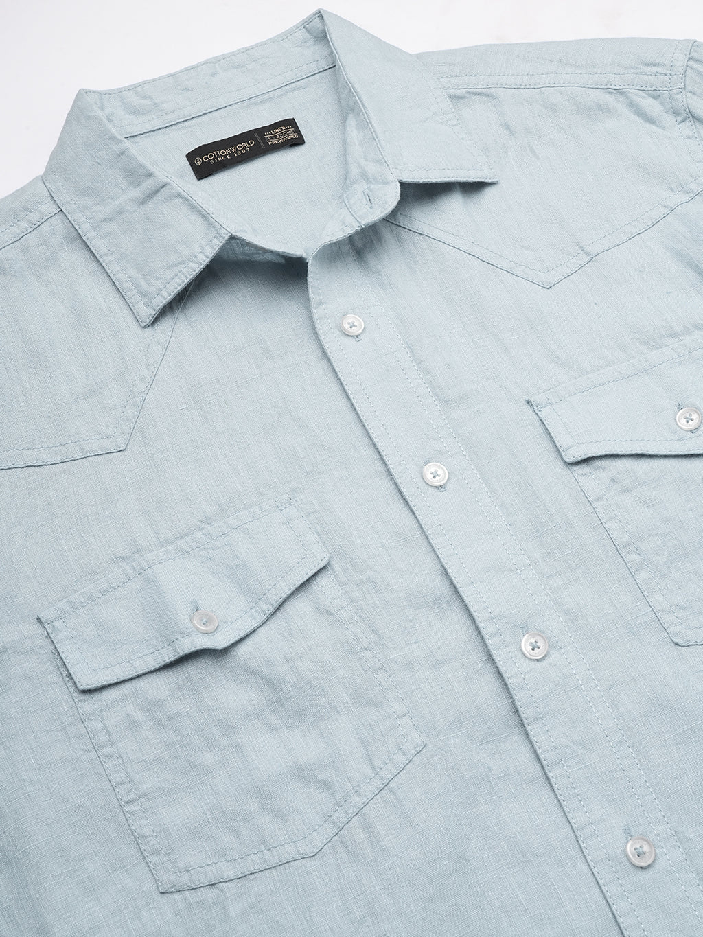 Men's Sky 100% Linen Regular Fit Shirt