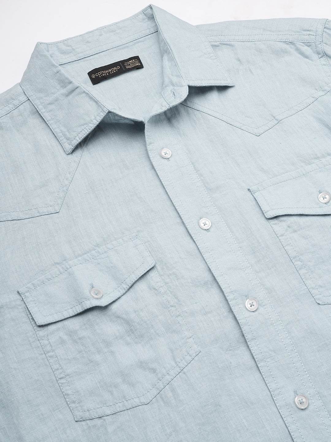 Men's Sky 100% Linen Regular Fit Shirt
