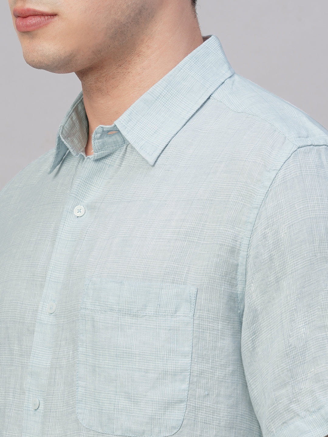 Men's Sky 100% Linen Regular Fit Shirt
