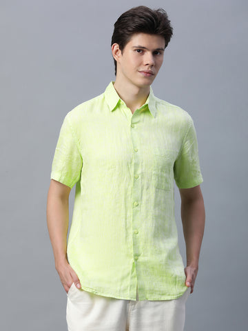Men’s Linen Regular Fit Shirt Lime